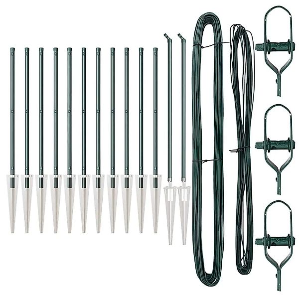 vidaXL Zaunpfosten 13 Stk Grün Stahl 42004241 günstig online kaufen