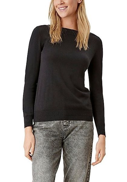 s.Oliver Strickpullover mit dekorativer Rippblende am Ausschnitt günstig online kaufen