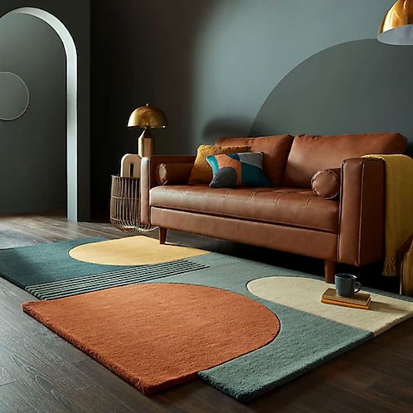 FLAIR RUGS Wollteppich »Lozenge mit abstraktem Retro-Design« rechteckig 10 günstig online kaufen