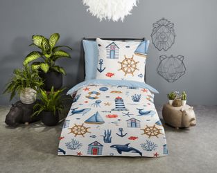 good morning Kinderbettwäsche "Ahoy" 2 Stk. tlg. 100% Baumwolle, Reißversch günstig online kaufen