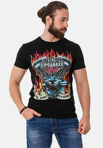 Cipo & Baxx T-Shirt T-Shirt mit markantem Print günstig online kaufen