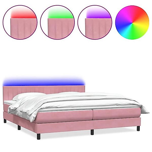vidaXL Boxspringbett, Boxspringbett mit Matratze Rosa 200x210 cm Samt günstig online kaufen