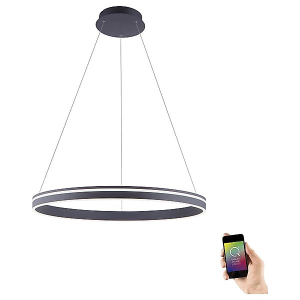 Q-Smart LED Pendelleuchte Q-Vito in Anthrazit tunable white inkl. Fernbedie günstig online kaufen