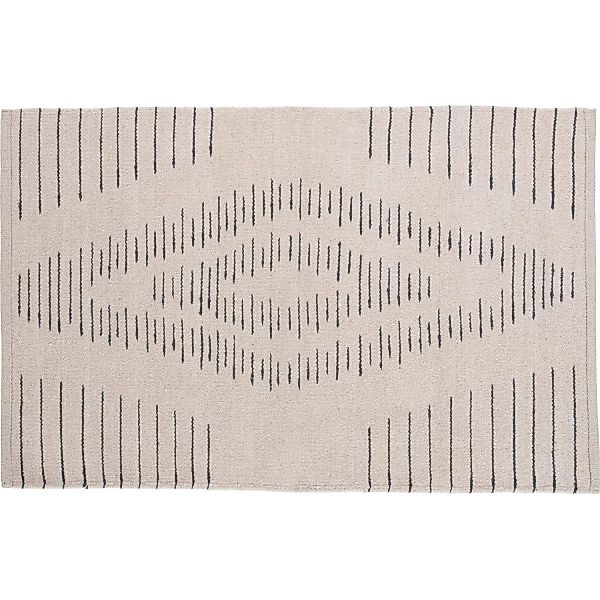 OBI Baumwoll Teppich gemustert Beige-Schwarz 60 x 90 cm günstig online kaufen