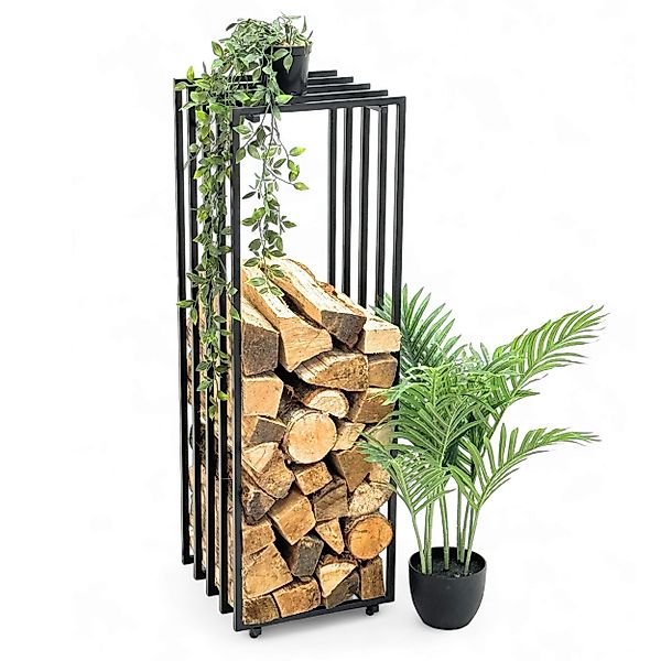 DanDiBo Kaminholzregal Innen Metall Schwarz Feuerholzregal günstig online kaufen