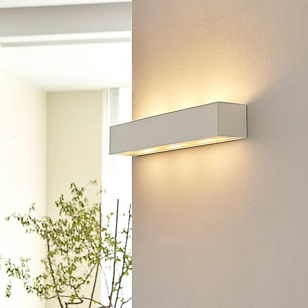 Lindby Wandlampe Tjada, 51 cm, weiß, Gips, G9, bemalbar günstig online kaufen