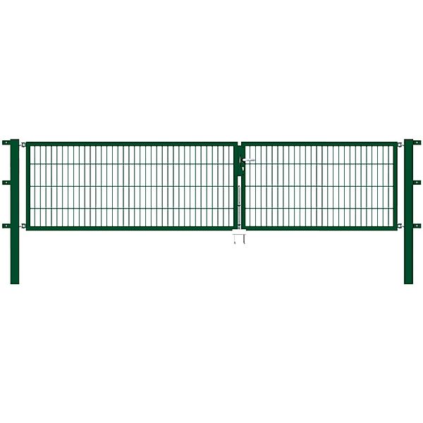 Metallzaun Doppeltor für Doppelstabmatte Anthrazit z. Einbeton. 120 cm x 35 günstig online kaufen