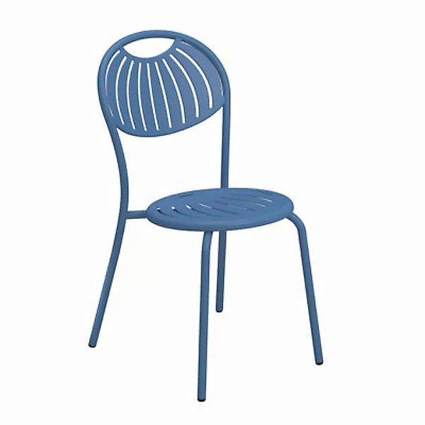 Stapelbarer Stuhl Coupole metall blau Metall - Emu - Blau günstig online kaufen