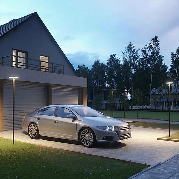 Lucande LED-Außenleuchte Akito, anthrazit, 220 cm, IP54 günstig online kaufen