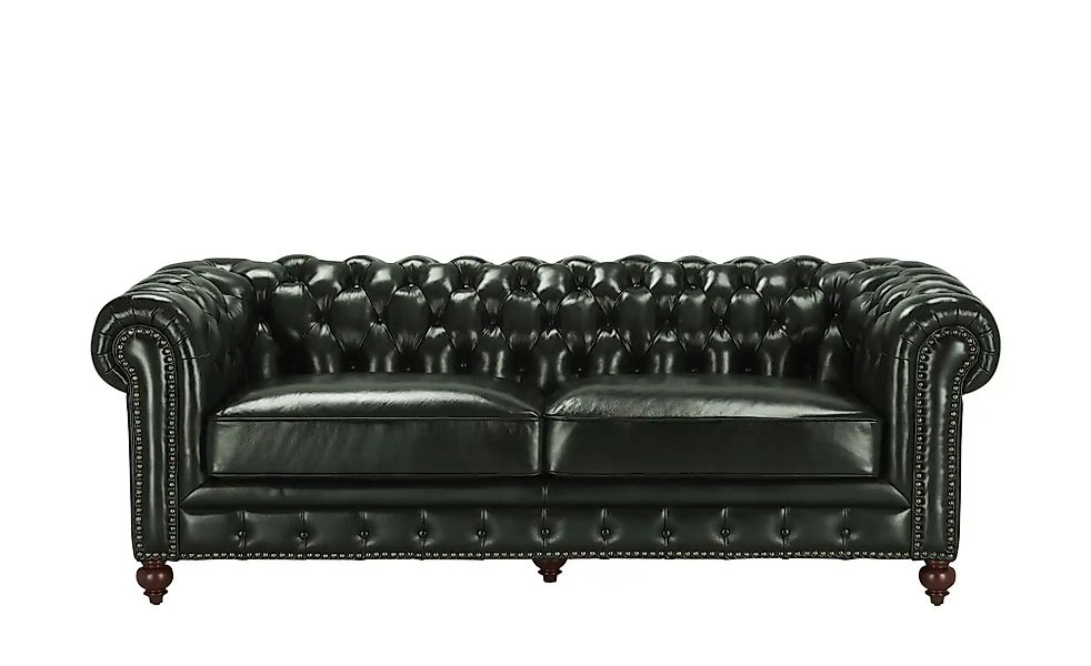 uno Ledersofa im Vintagelook Chesterfield ¦ grün ¦ Maße (cm): B: 230 H: 100 günstig online kaufen