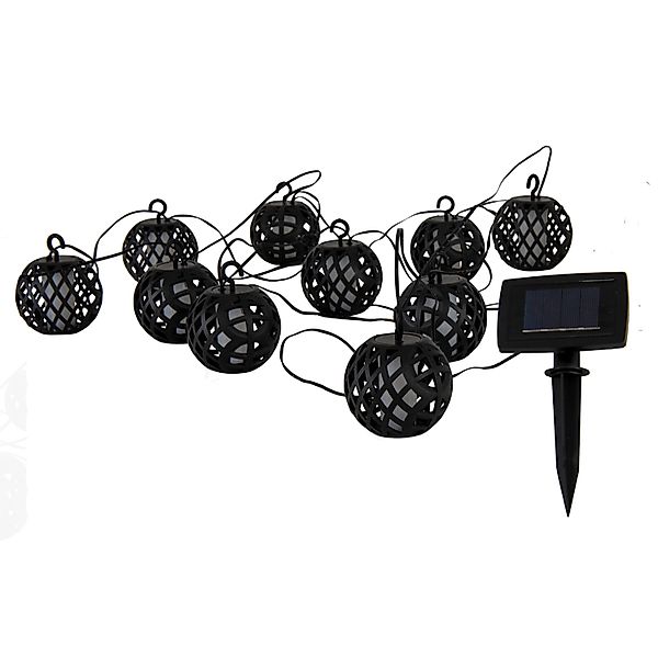 Näve LED-Solar-Kugel-Lichterkette Fogo Schwarz 10 cm x 485 cm x 7 cm günstig online kaufen