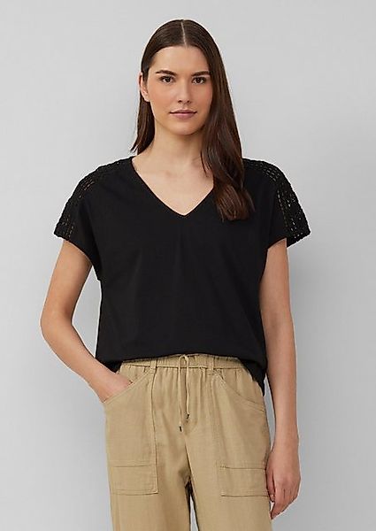 s.Oliver Shirttop T-Shirt im Relaxed Fit mit Häkelspitze günstig online kaufen