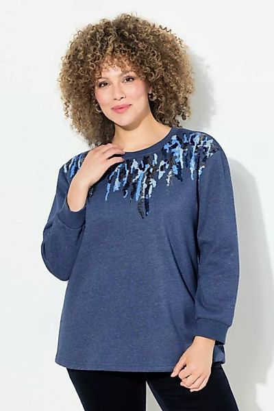 Ulla Popken Sweatshirt Sweater Pailletten Rundhals Langarm günstig online kaufen