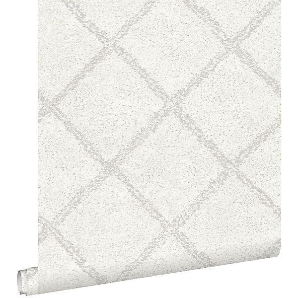 ESTAhome Tapete Orientalisches Berberteppich Motiv Hellgrau Und Weiß 53 Cm günstig online kaufen