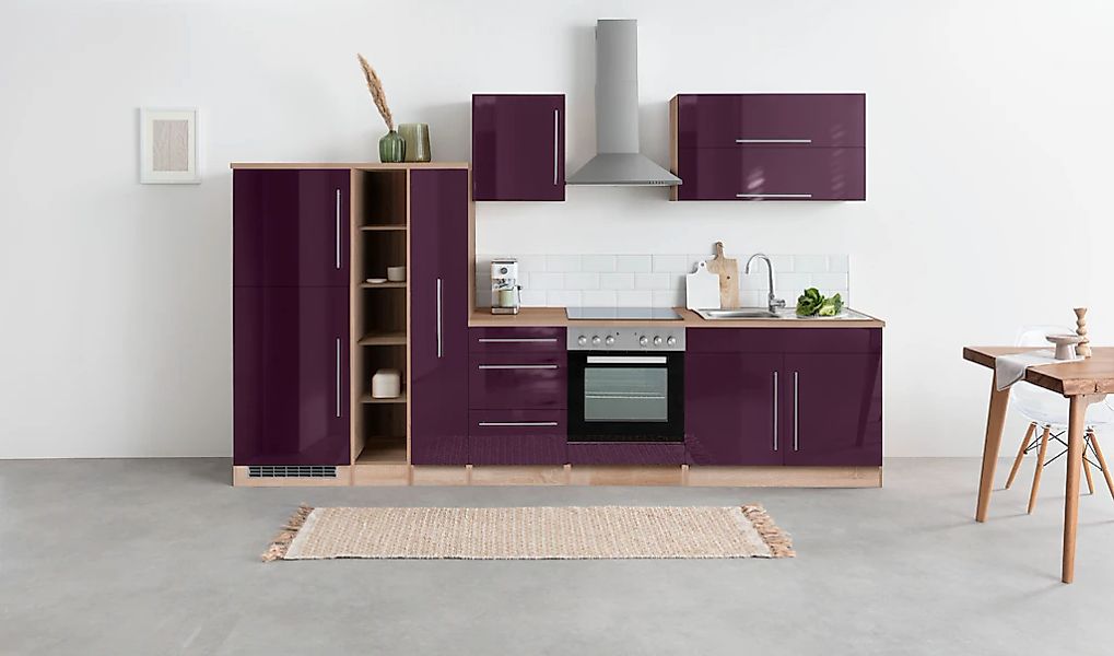 KOCHSTATION Küchenzeile »KS-Samos« Breite 330 cm, wahlweise mit E-Geräten, günstig online kaufen