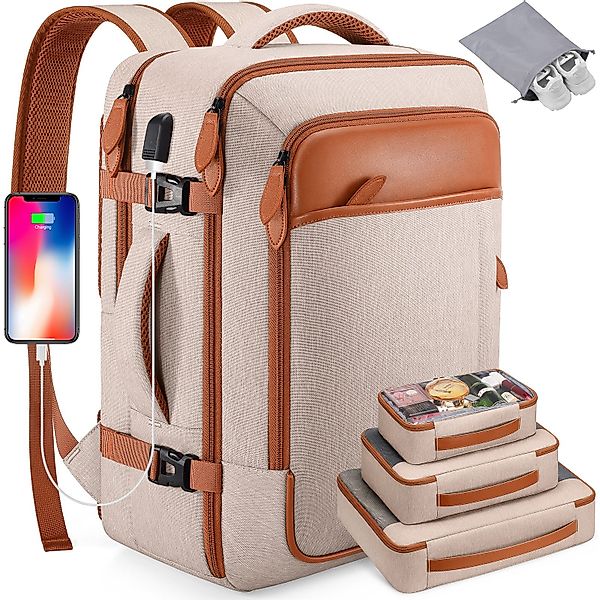 REDOM Reiserucksack Handgepäck Rucksack mit Anti-Diebstahl-Tasche günstig online kaufen