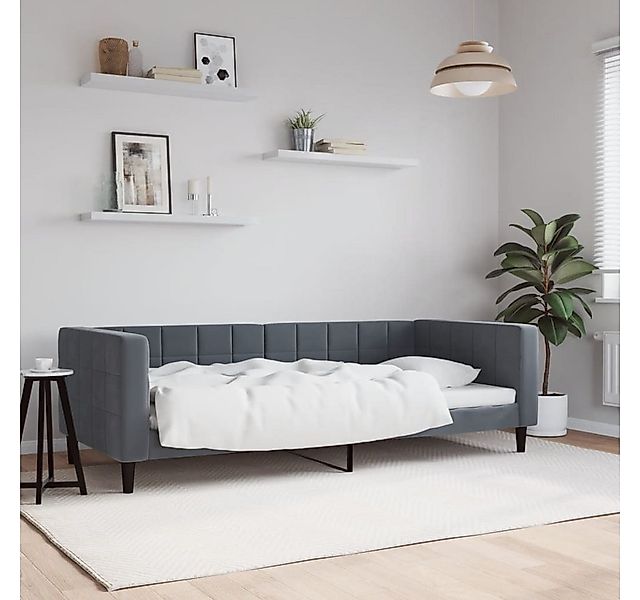 vidaXL Bett, Tagesbett Dunkelgrau 90x200 cm Samt günstig online kaufen