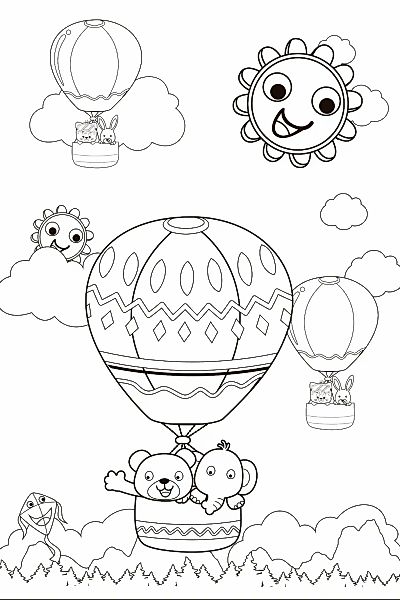 queence Bild "Ballonfahrt mit Bär und Elefant", (1 St.), DIY Wandbild aus D günstig online kaufen