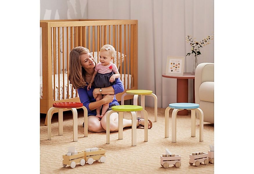 HOMCOM Hocker (Küchenhocker, 4 St., Runde Esszimmerhocker), für Esszimmer, günstig online kaufen