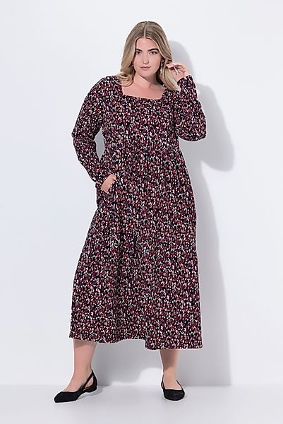 Ulla Popken Maxikleid Maxikleid A-Linie Carré-Ausschnitt günstig online kaufen