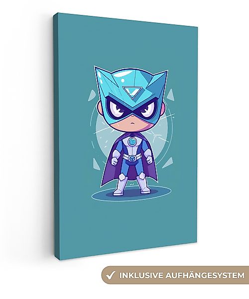 OneMillionCanvasses® Leinwandbild Superheld - Blau - günstig online kaufen
