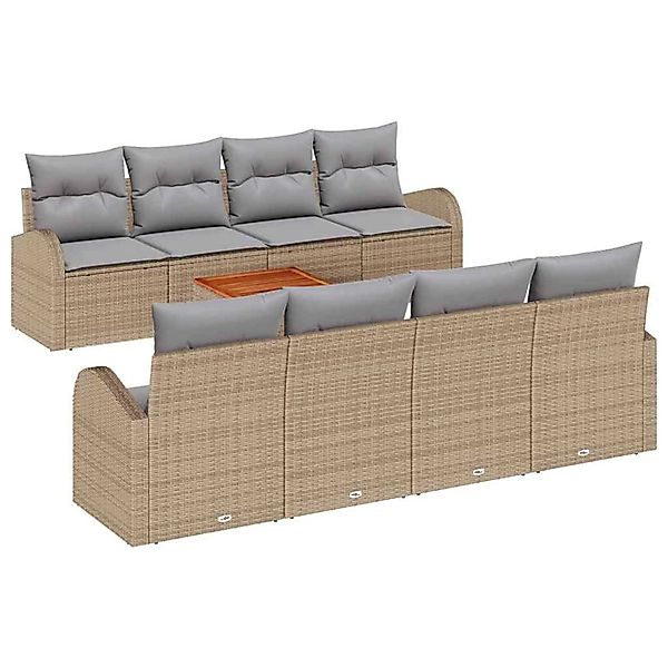 vidaXL Garten-Sofa-Set 9-Tlg Beige Hellgrau 3356222 günstig online kaufen