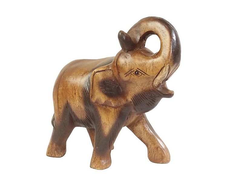 Oriental Galerie Dekofigur Elefant Skulptur Rüssel gedreht Hellbraun 22 cm günstig online kaufen