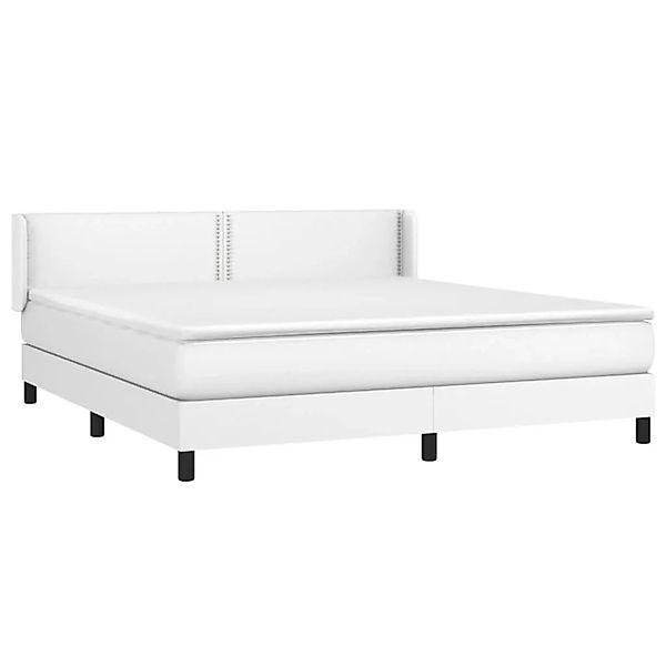 vidaXL Boxspringbett mit Matratze Weiß 180x200 cm Kunstleder 3130734 günstig online kaufen