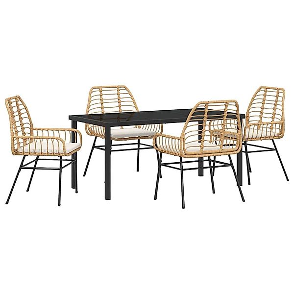 vidaXL Garten Essgruppe 5-Tlg Braun Poly Rattan 3380865 günstig online kaufen