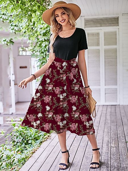 DEBAIJIA Dirndl Damen Röcke Sommer Floral günstig online kaufen
