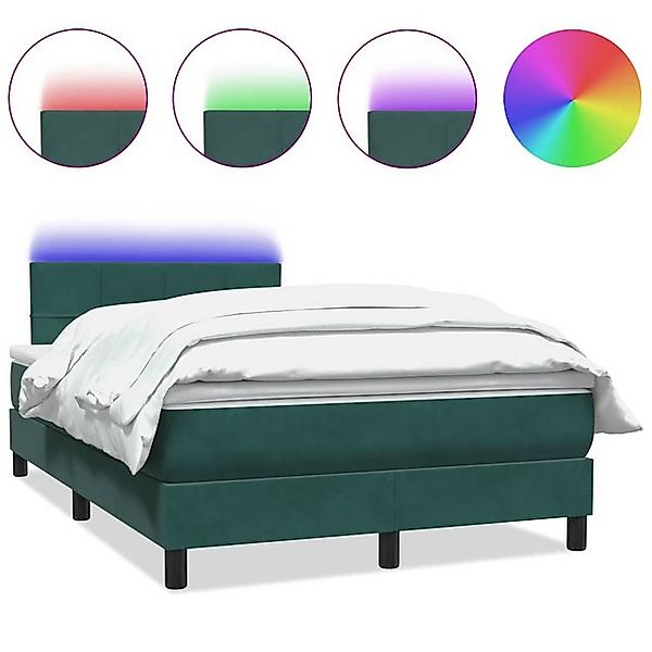 vidaXL Boxspringbett, Boxspringbett mit Matratze Dunkelgrün 120x210 cm Samt günstig online kaufen