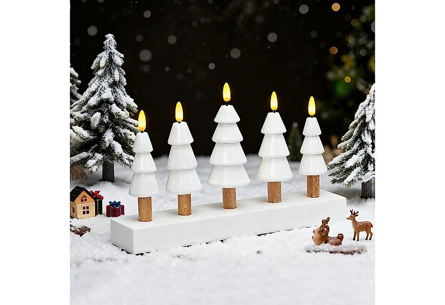Salcar LED Dekolicht LED Weihnachtskerzenbaum – 5-flammiger Tischdeko-Leuch günstig online kaufen