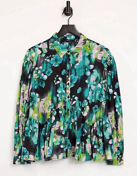 Vero Moda – Hemd mit großem Blumenmuster-Mehrfarbig günstig online kaufen