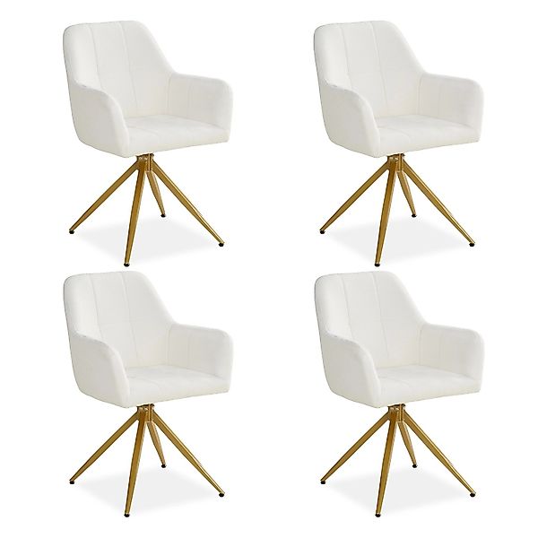 Homestyle4u Polsterstuhl Drehbar 4er Set in Beige 2731 günstig online kaufen