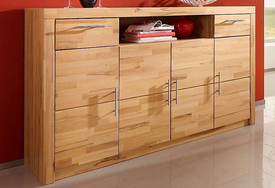 VOGL Möbelfabrik Highboard "Toronto", opt. Glastüren, teilmassiv, Rahmenopt günstig online kaufen
