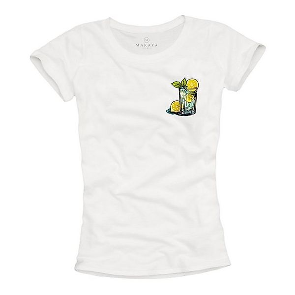 MAKAYA Print-Shirt Damen Gin Tonic Sommer günstig online kaufen