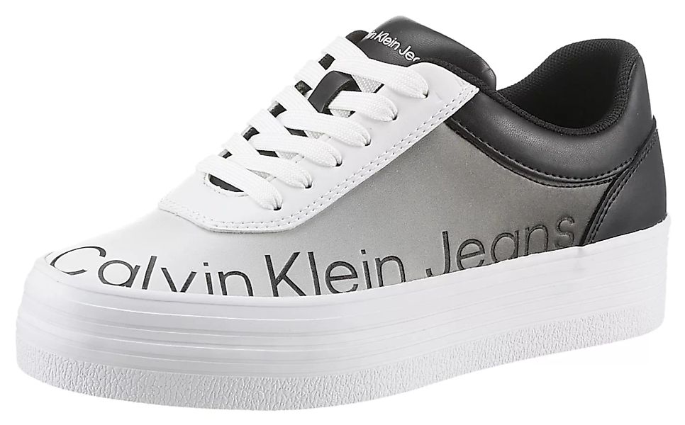Calvin Klein Jeans Plateausneaker "BOLD VULC FLATF LOW LTH IN SAT", mit Log günstig online kaufen