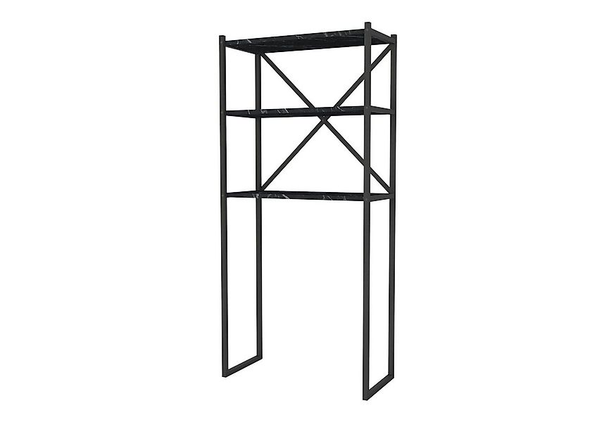 en.casa Badregal, Askersund Waschmaschinenregal 160x66x34cm Marmor-Optik, s günstig online kaufen