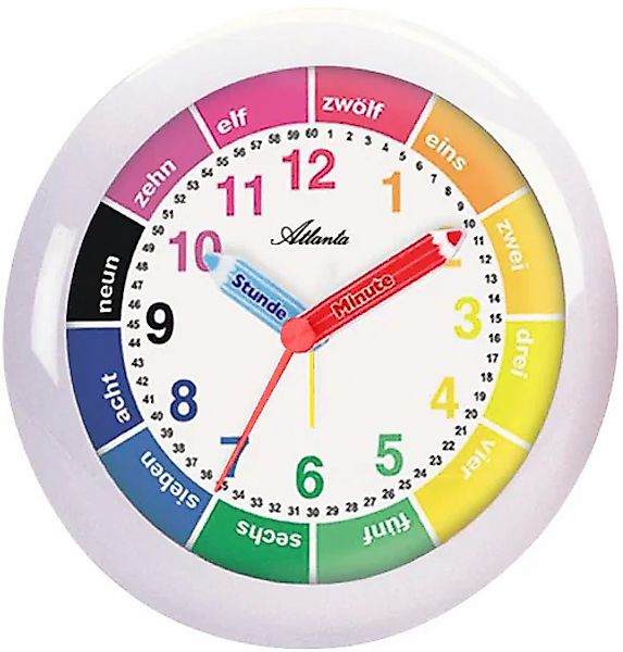 Atlanta Kinderwecker Lernwecker, 1265/0 in Regenbogenfarben, günstig online kaufen