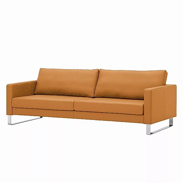 home24 Fredriks Sofa Portobello 3-Sitzer Cognac Echtleder 216x75x85 cm (BxH günstig online kaufen