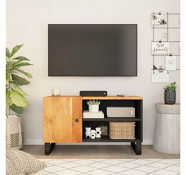 furnicato TV-Schrank 80x33x46 cm Massivholz Akazie & Holzwerkstoff günstig online kaufen