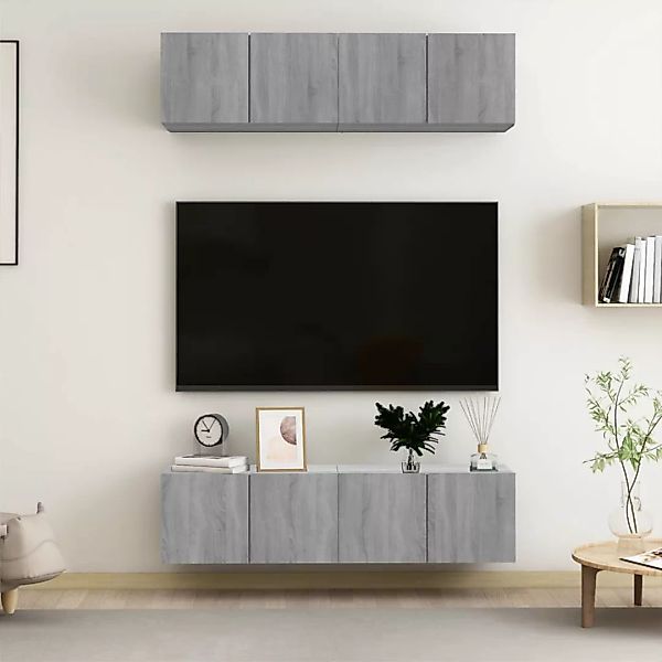 Vidaxl Tv-wandschränke 4 Stk. Grau Sonoma 60x30x30 Cm Holzwerkstoff günstig online kaufen
