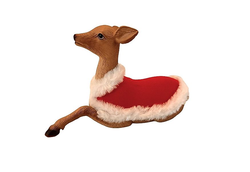Online-Fuchs Dekofigur Reh mit weihnachtlichem Gewand (aus Polyresin (Kunst günstig online kaufen