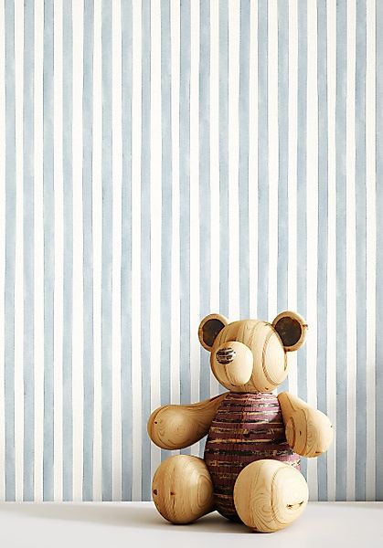 Newroom Vliestapete, Blau Tapete Kinder Streifen günstig online kaufen