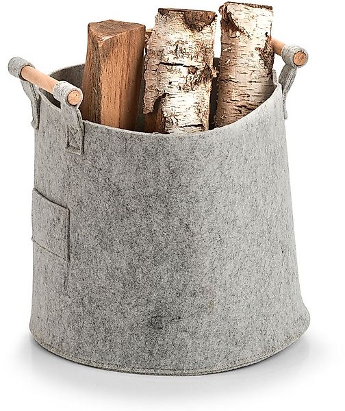 Zeller Present Aufbewahrungskorb "Aufbewahrungskorb, Filz/Holz, grau", (1 S günstig online kaufen
