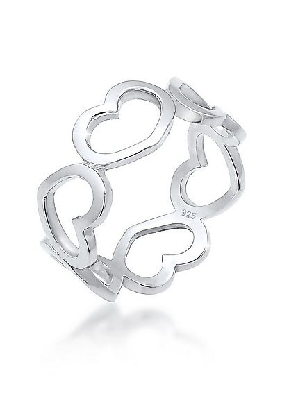 Elli Fingerring Bandring Herzen Symbol Cut-Out Trend 925er Silber günstig online kaufen