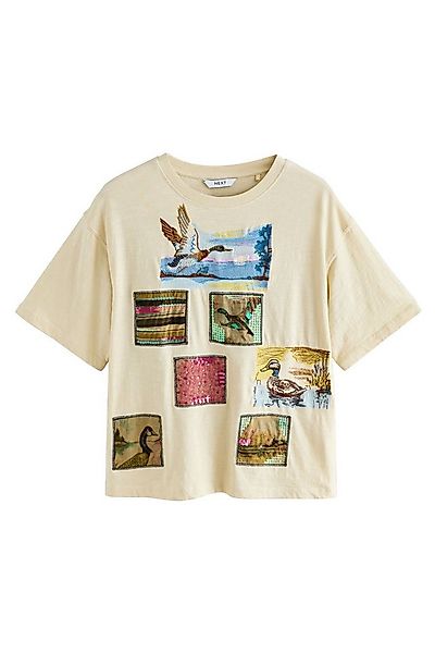 Next Paillettenshirt Kurzärmeliges T-Shirt, Grafik und Pailletten (1-tlg) günstig online kaufen