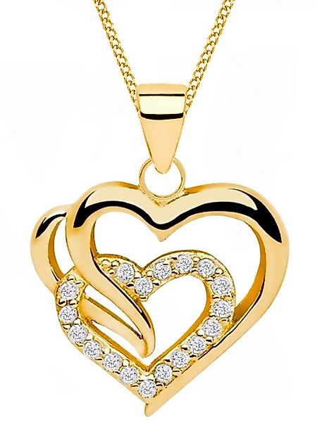 Goldene Hufeisen Goldkette Goldene Herz-Anhänger mit Kette vereint in Elega günstig online kaufen