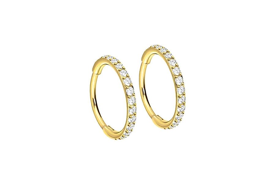 FILANGO Piercing-Set Titan Ohrclicker Creolen EINGEFASSTE günstig online kaufen
