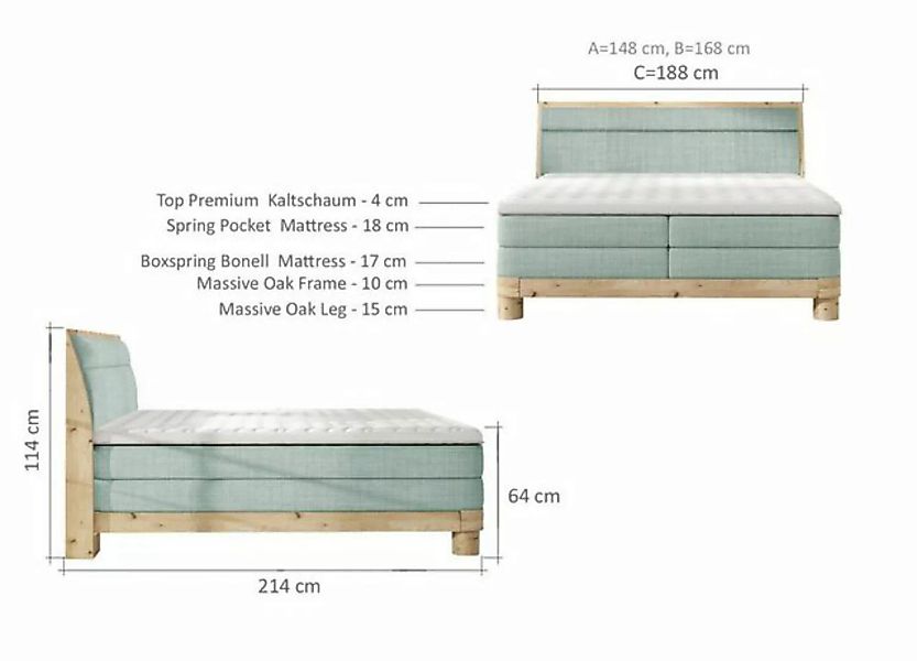 JVmoebel Bett, Moderne Luxus Betten Polster Leder Textil Boxspringbett Schl günstig online kaufen